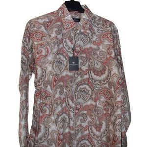 Bugatchi Uomo Boho Casual Dress Shirts Size Large